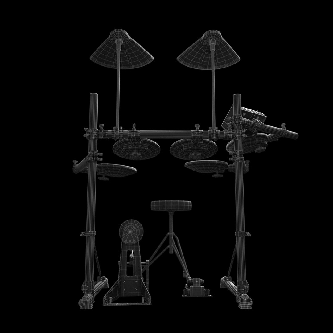 Realistic Electric Drums 3d Model