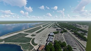 3D burke lakefront airport aircraft model