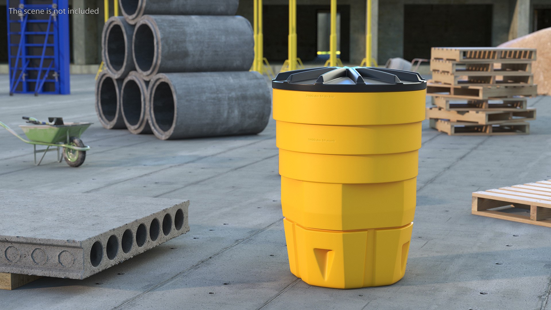 3D Sandy Impact Attenuator Sand Barrel TurboSquid 2220855