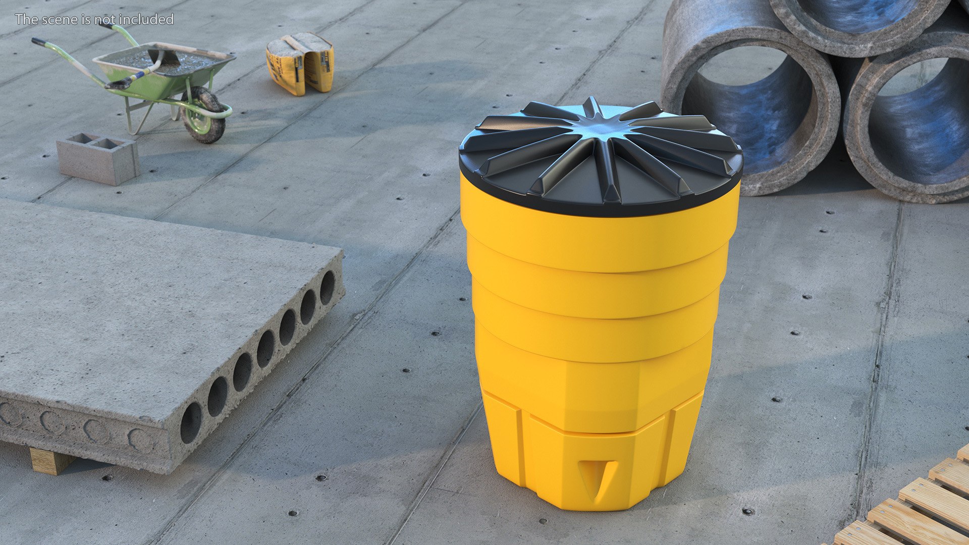 3D Sandy Impact Attenuator Sand Barrel TurboSquid 2220855