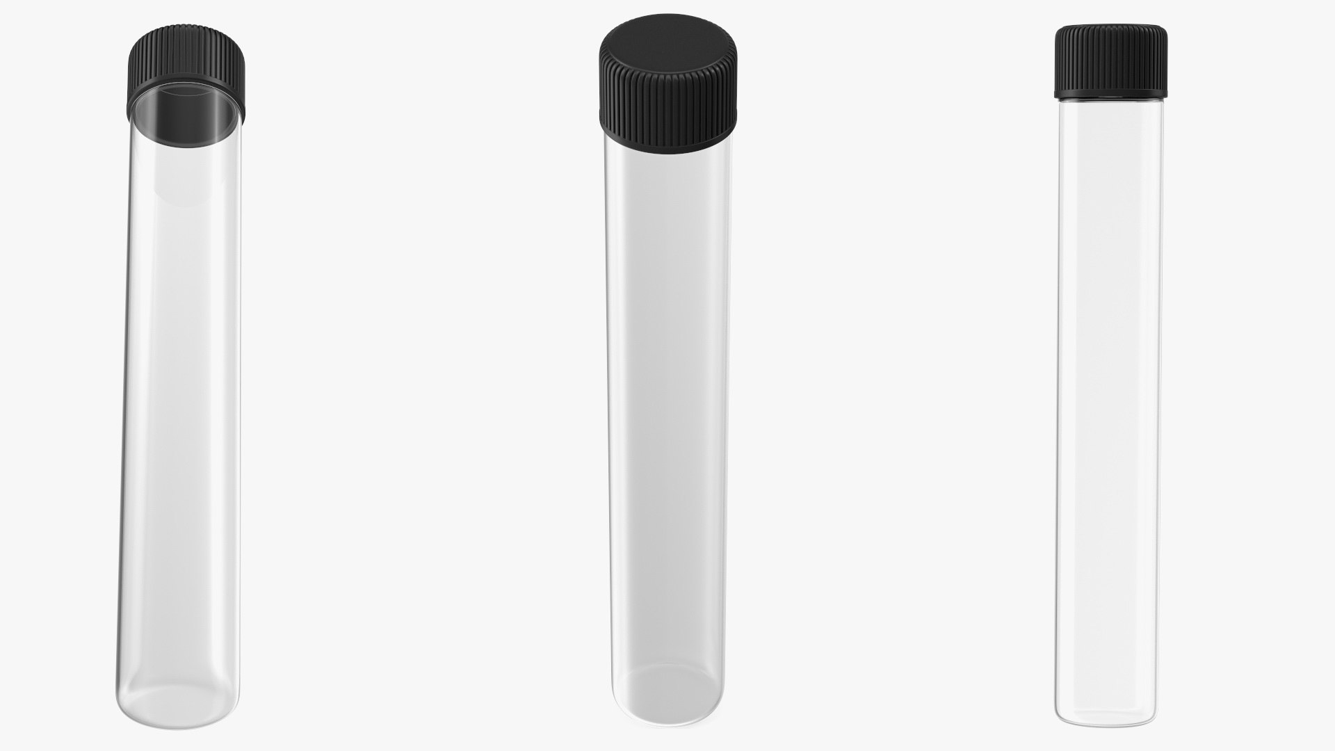 Glass Culture Tube with Screw Cap and Round Bottom 3D model preview