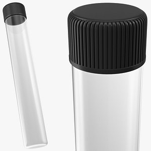 Glass Culture Tube with Screw Cap and Round Bottom 3D model