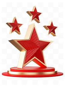 3D three-dimensional red party 3D model