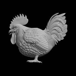 3D model Rooster Sculpture Animal Sculpture