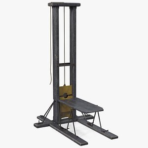 antique french revolution guillotine 3D model