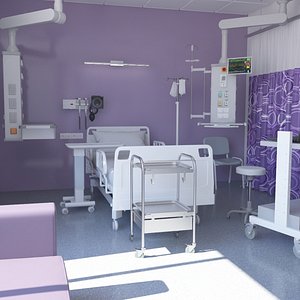 3D Hospital Patient Ward Room 9 model