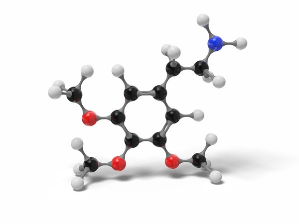 3D mescaline molecule modeled