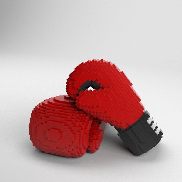 voxel box glove 3D model