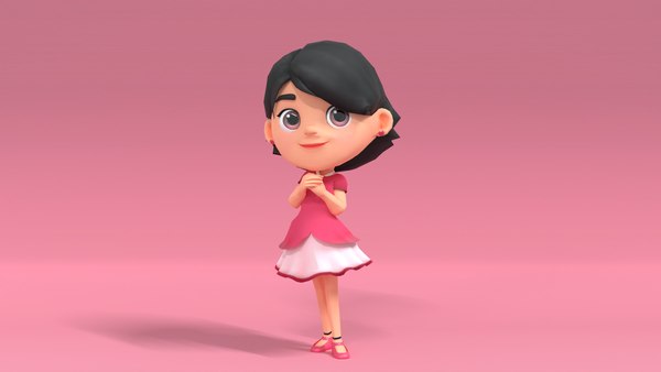 Cartoon Girl Character 2 3D model