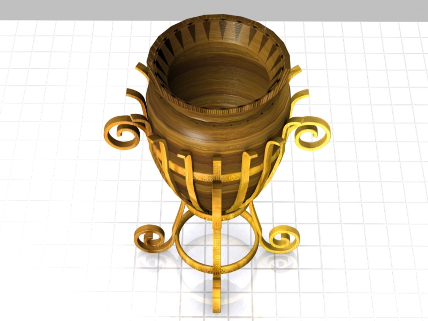 pot decorative flower 3d model