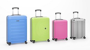 PBR lowpoly suitcases pack 3D model