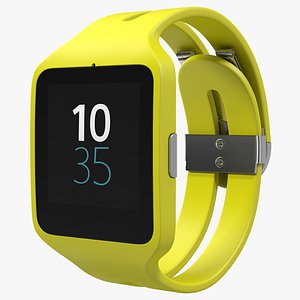 Sony SmartWatch 3 Green Fitness Band 3D Model