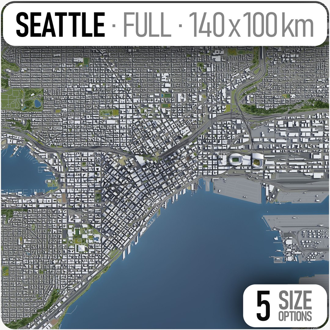 Seattle city area 3D model - TurboSquid 1334510