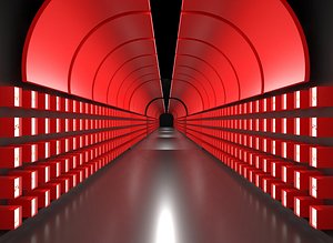 Sci-Fi Tunnel Corridor with Emissive Panels