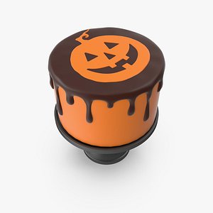 Halloween Cake with Pumpkin Face Topper 3D model