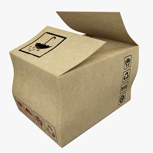 3D model cardboard box