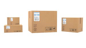 3D Cardboard Boxes model