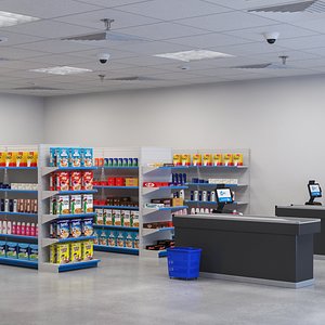 Exterior And Interior Grocery Store