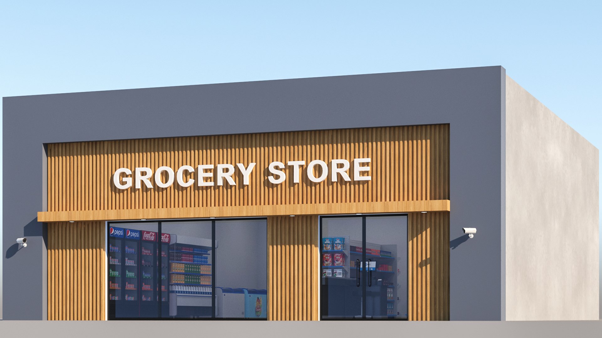 3D Exterior And Interior Grocery Store model - TurboSquid 1767446