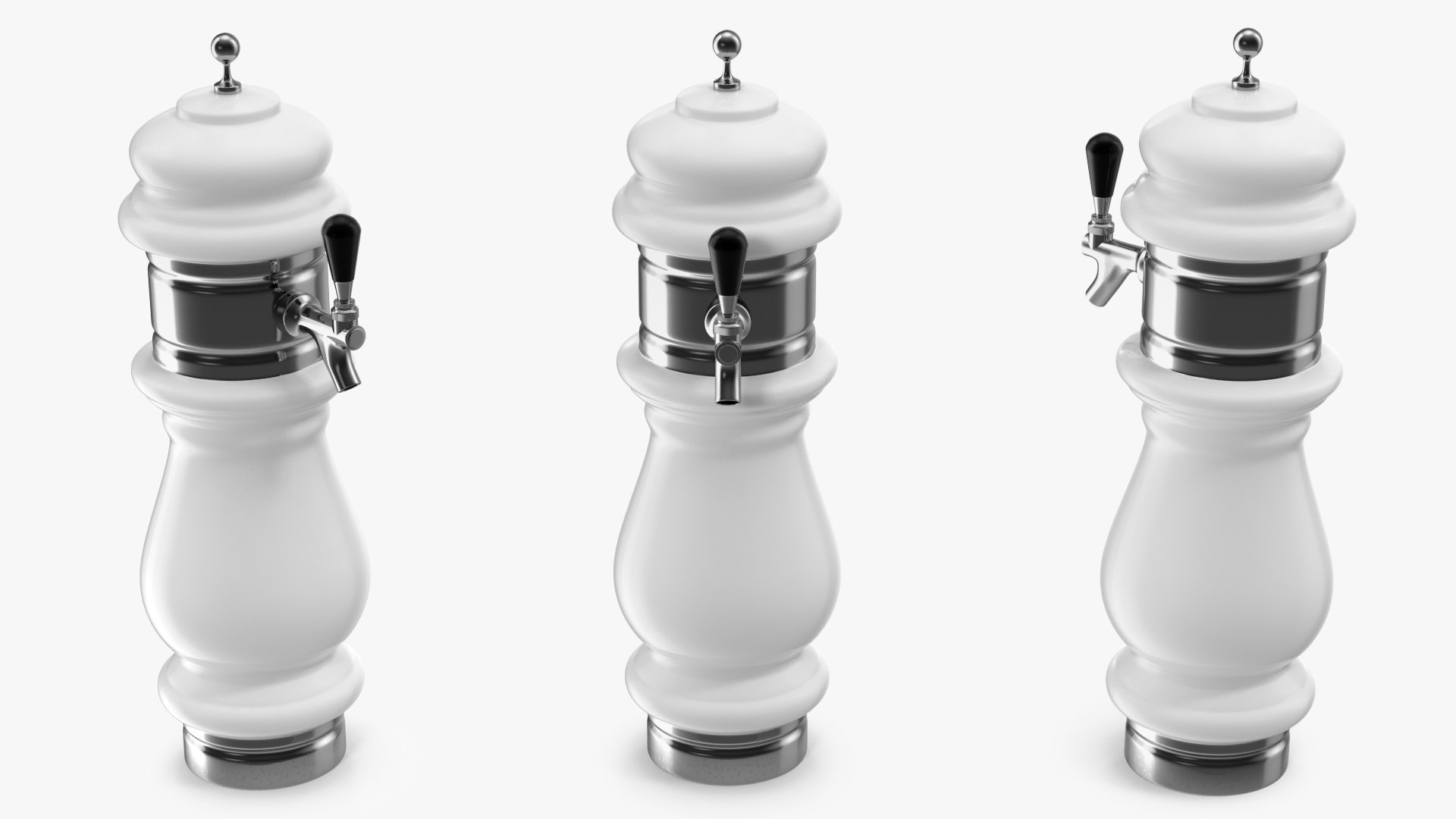 Ceramic Faucet Draft Beer Tower 3D model preview