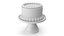 3D White Round Cake on a Stand model