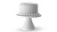 3D White Round Cake on a Stand model