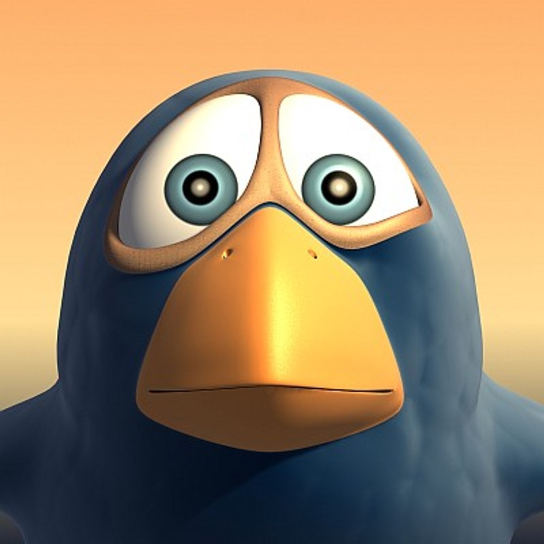 Rigged Cartoon Birdie 3d Max