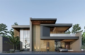 Modern high-end homestay hotel building holiday villa model
