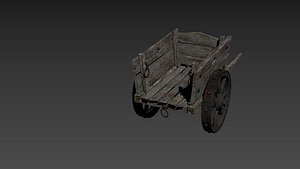 wooden trolley 3D model