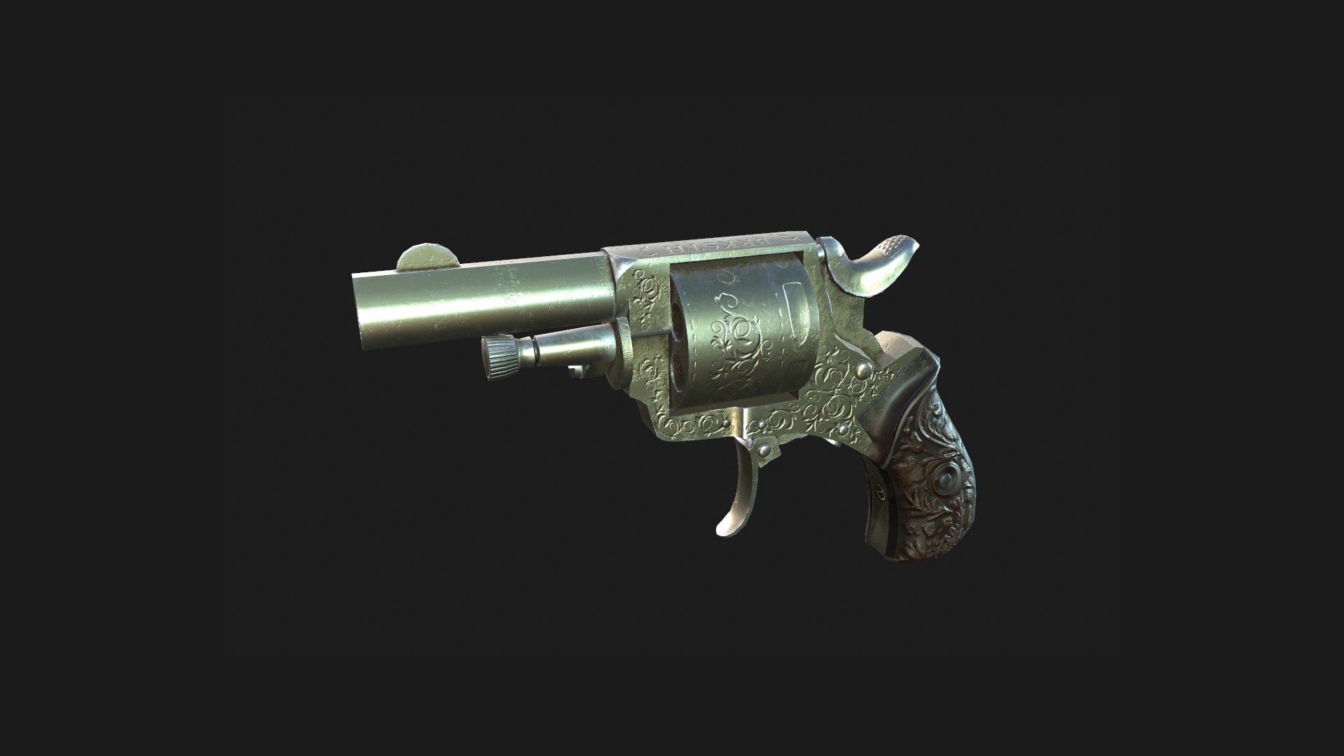 3D Bulldog Revolver model - TurboSquid 1946338