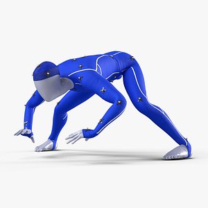 Motion Capture Suit Blue Rigged for Maya 3D model