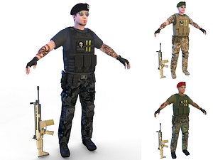 4k soldier beret 3D model