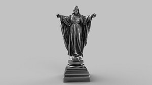 3D jesus statue hi poly