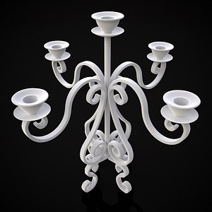 3D Classic Iron Candelabra 3D print model