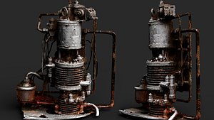 generator bunker ww2 rusty machinery wreck PBR photogrammetry