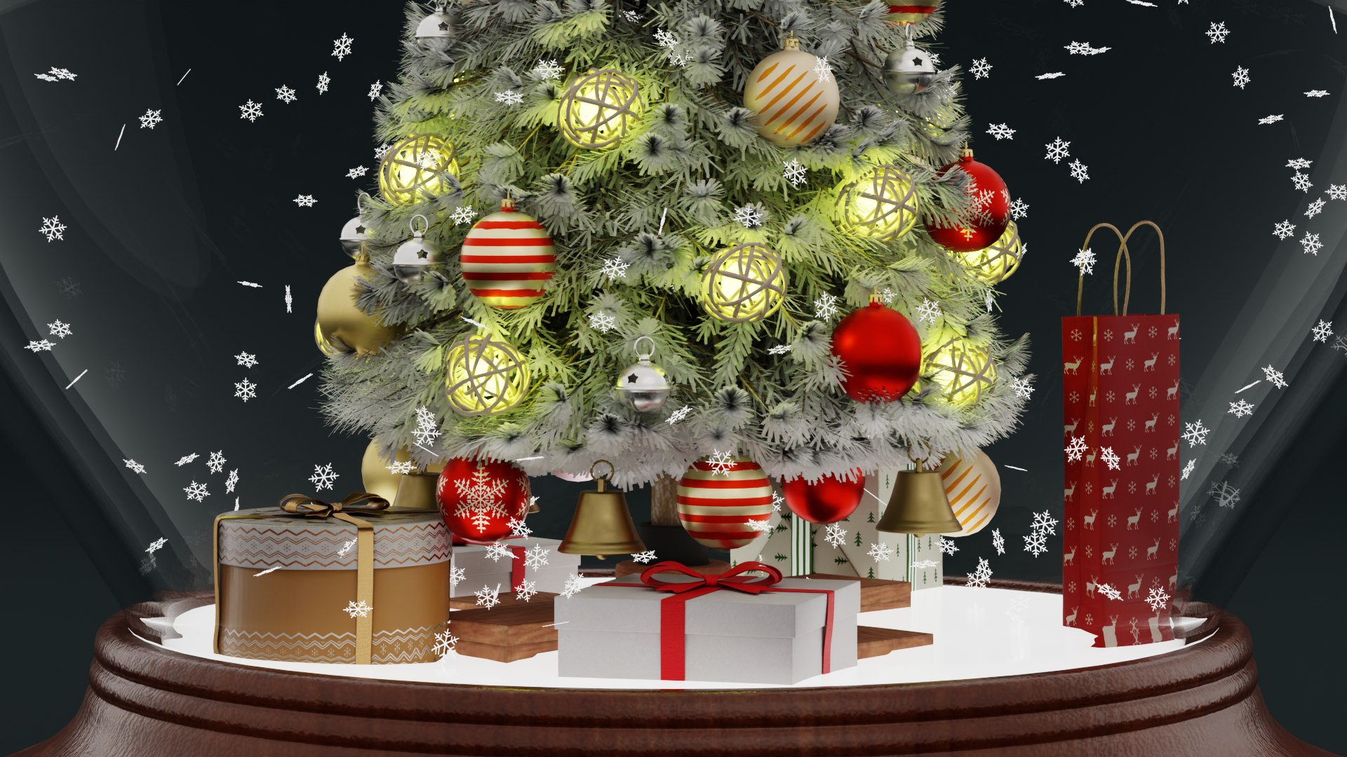 Snow Globe With Tree And Gifts 3D - TurboSquid 2296926