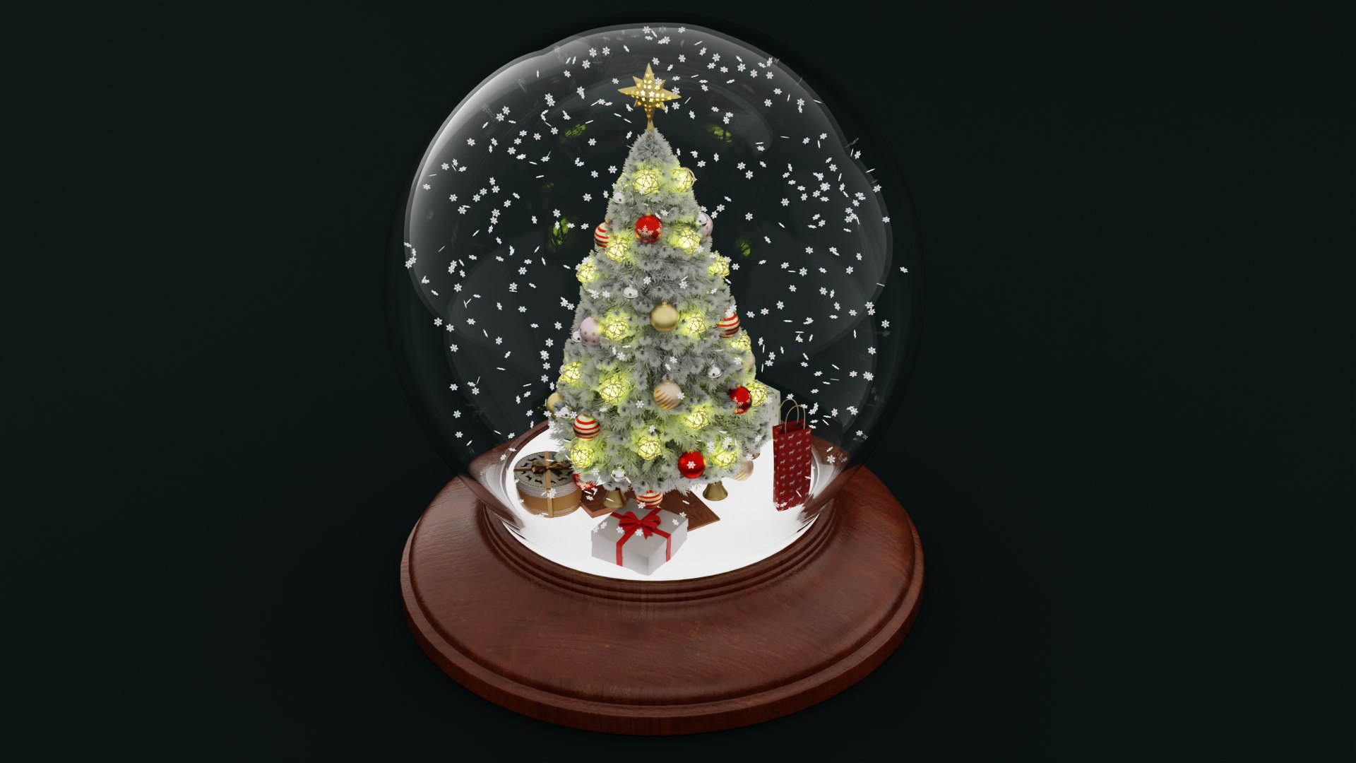 Snow Globe With Tree And Gifts 3D - TurboSquid 2296926