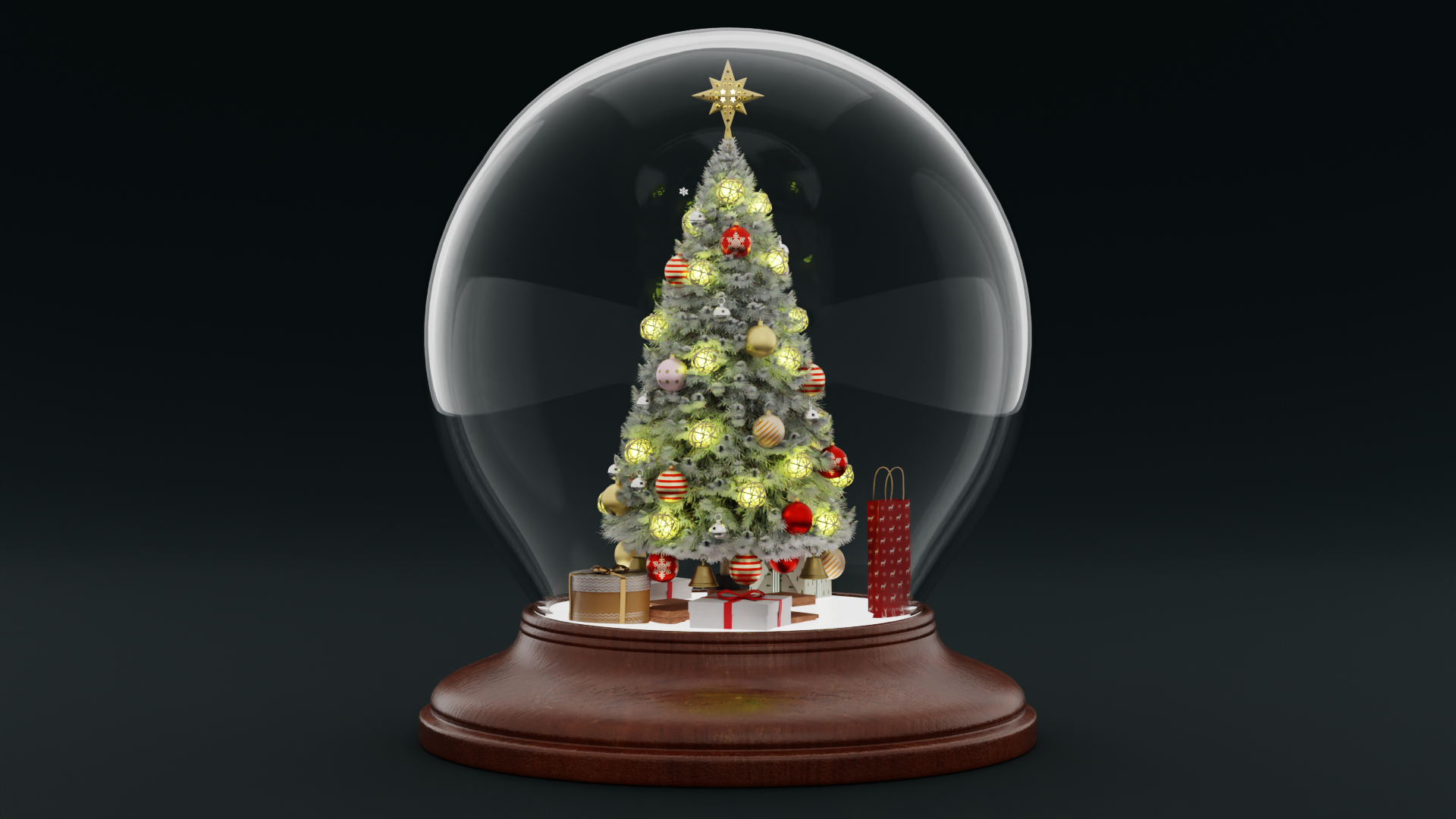Snow Globe With Tree And Gifts 3D - TurboSquid 2296926