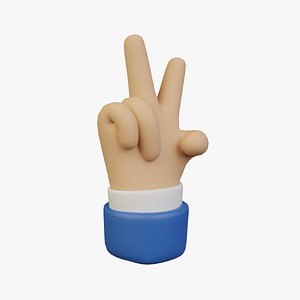 Peace Sign Hand Icon 3D