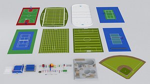 Sports Stadium Pack Collection - Game Ready 3D model