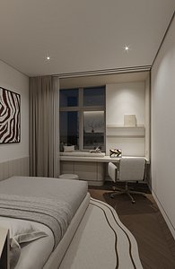 3D Designed Children room in white color