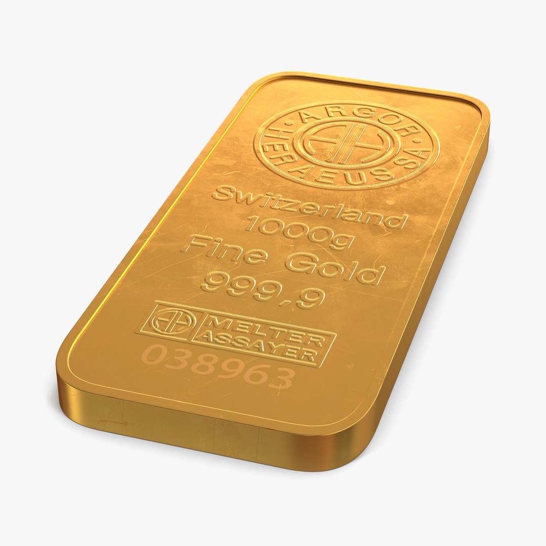 Gold Bar 1000g 3D model preview