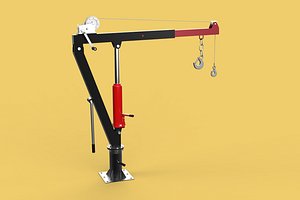 HYDRAULIC SWIVEL LIFTING CRANE MANUAL HAND CRANK WINCH HOIST JIB 3D model