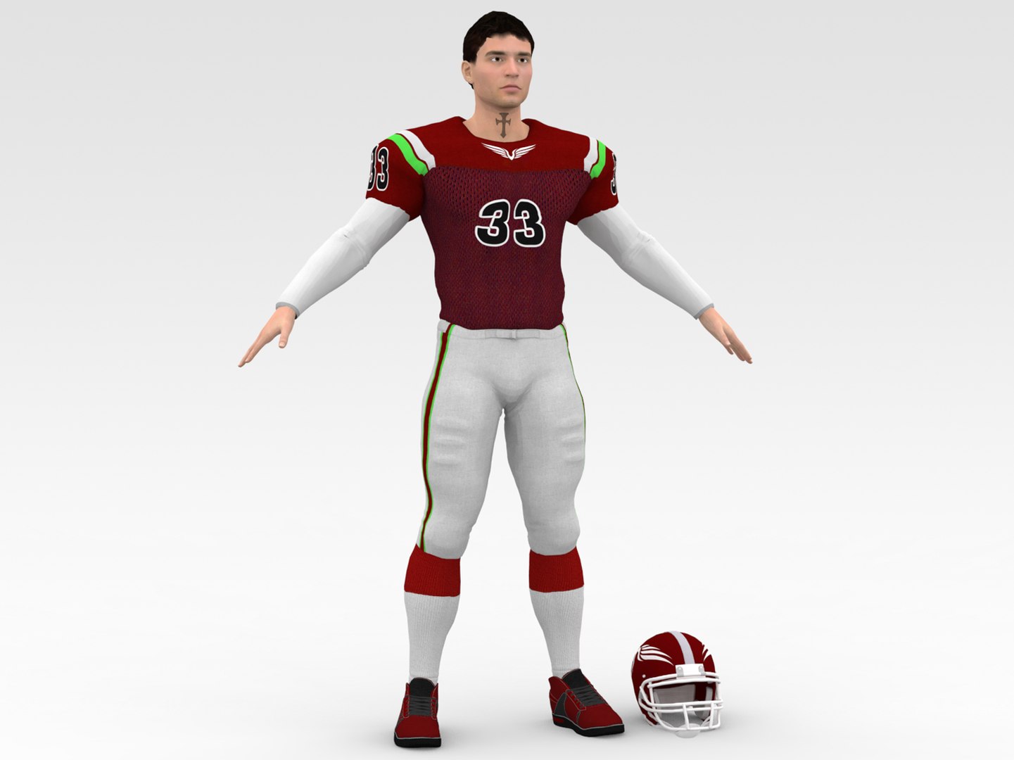 American Football Player V8 3D model - TurboSquid 1801117