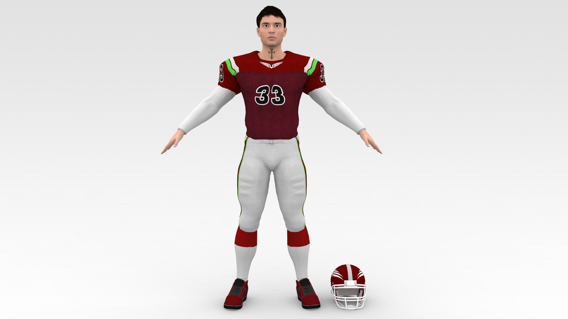 American Football Player V8 3D model - TurboSquid 1801117