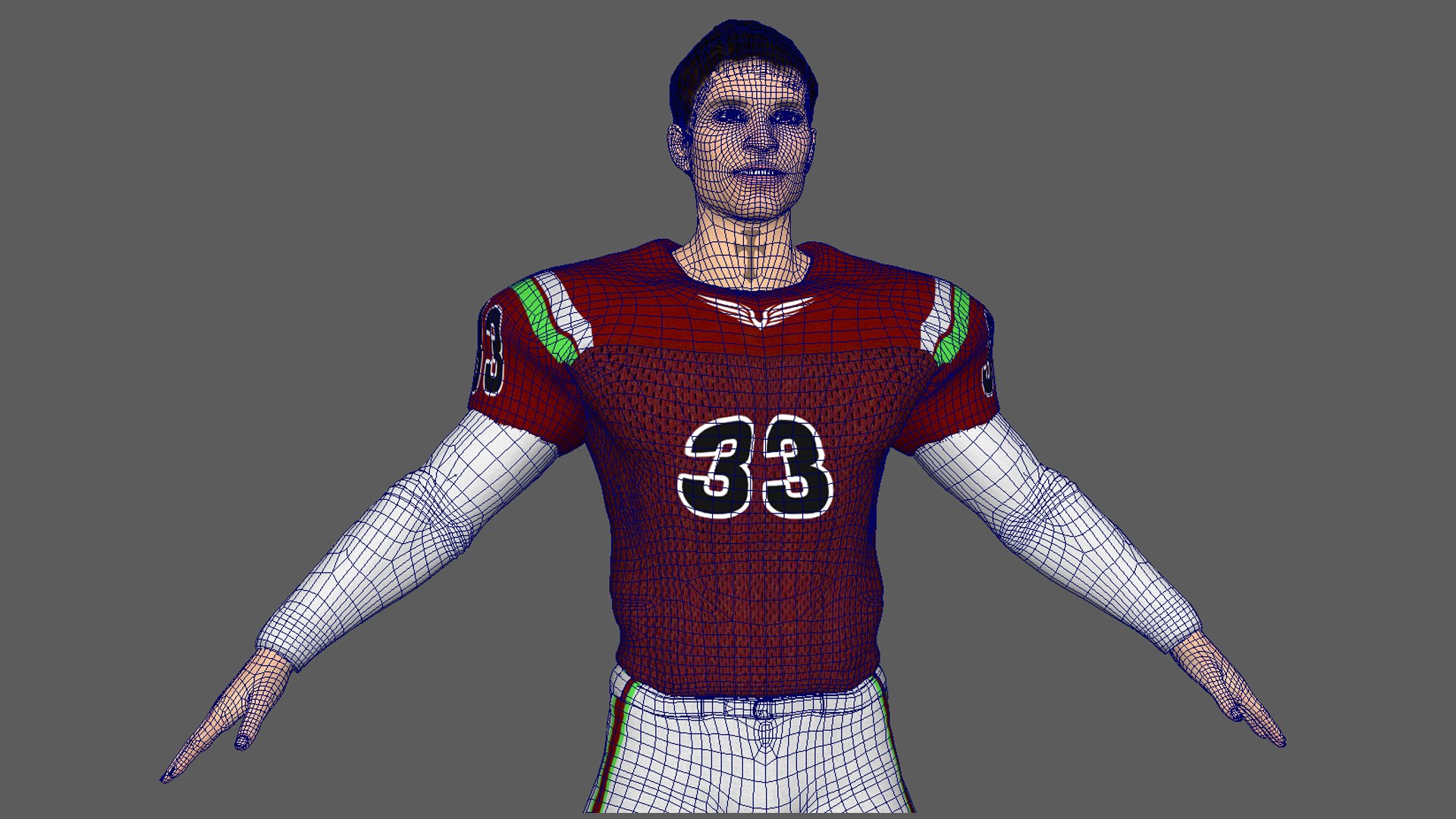 American Football Player V8 3D model - TurboSquid 1801117