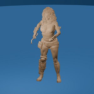 Female Fighter with Dual Crowbars model
