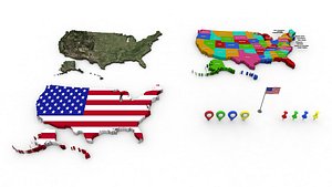 USA Map Pack 3D model
