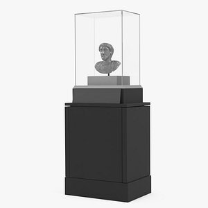 3D Silver Museum Exhibit in Stand model