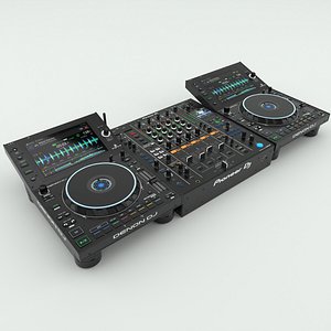 Turbosquid Denon DJ Players SC6000 and Pioneer  DJM-A9 mixer 3D model